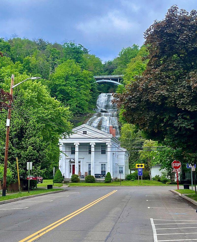 Shequaga Falls And The Historic Homes That Share Its Backyard