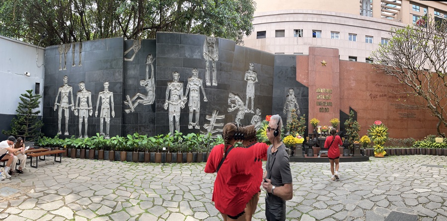 Courtyard of 'Hanoi Hilton' prison museum in Hanoi