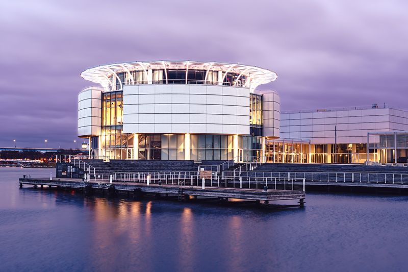 The Building Itself Is Designed To Reflect Water And Innovation