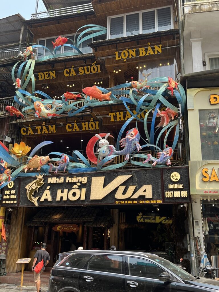 Fish is a very popular Vietnamese food. A typical restaurant in Hanoi