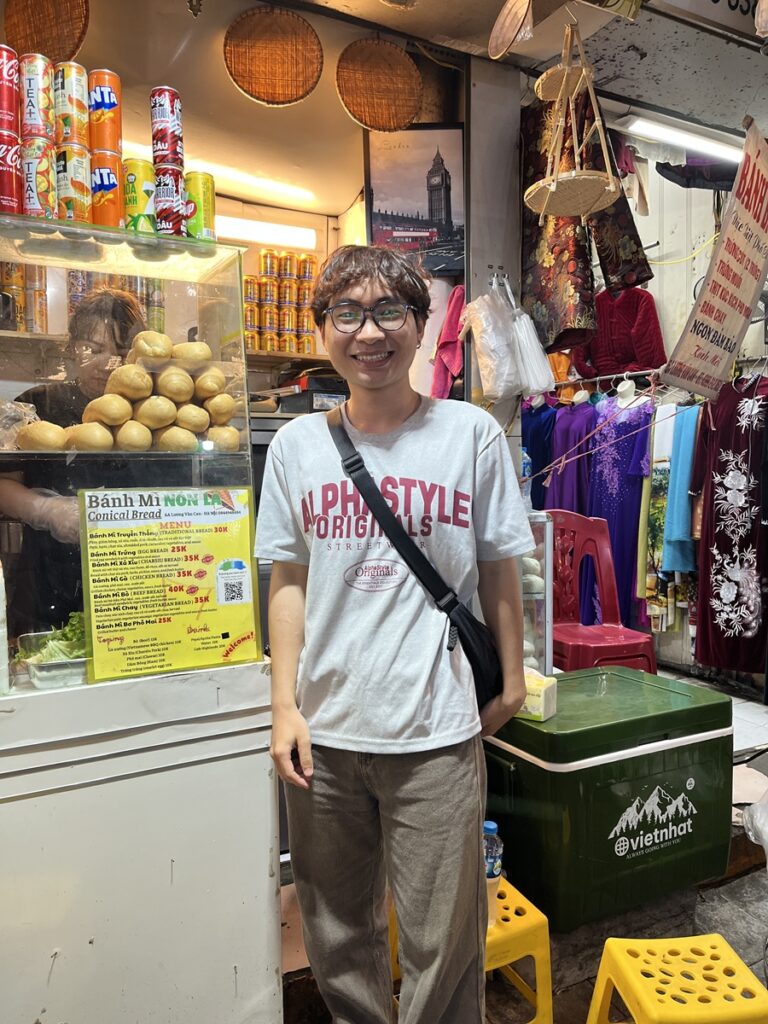 Samual Hoang, our food tour guide in Hanoi. The tour was arranged by Asia Focus Travel