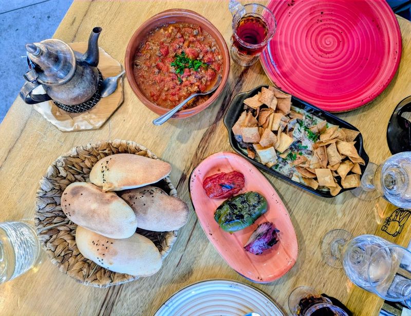 Warm, Fresh-Baked Pita Served With Many Dishes