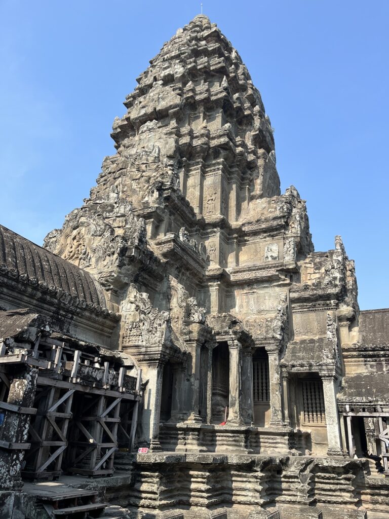 Girls from Phonm Phen greet our group at Angkor Wat