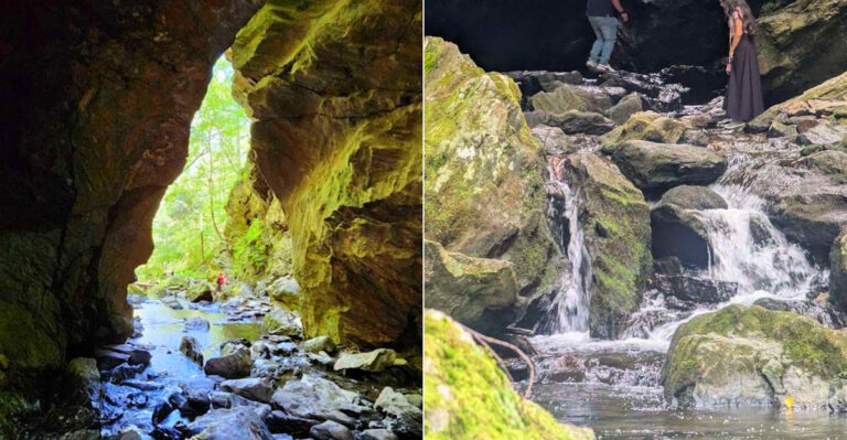This Hidden Hike In New York Will Enchant You With Its Stunning Rock Formations And Secret Tunnel Waterfalls