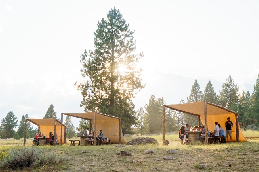 Chuckwagon setup, Paws Up Montana.