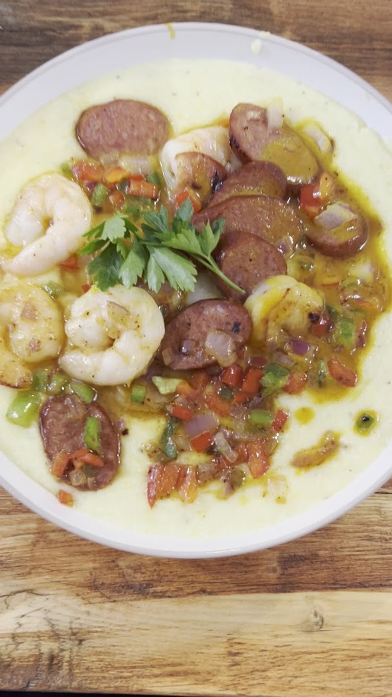 Shrimp And Grits With A Gouda Twist