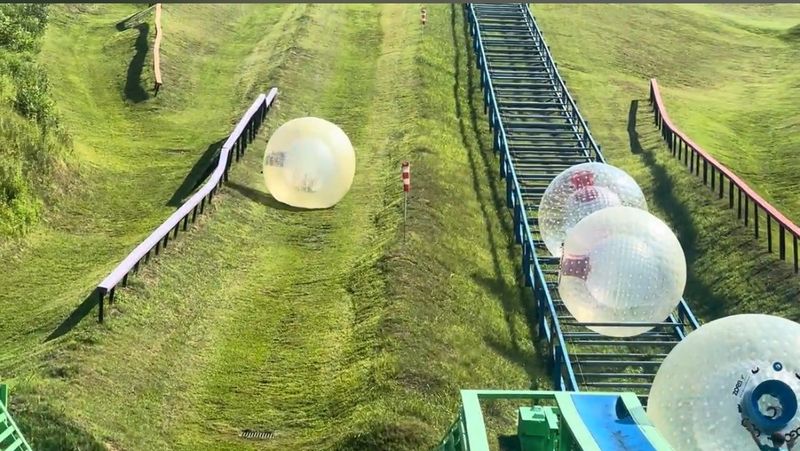 Ride Inside A Giant Water-Filled Zorb Ball At Outdoor Gravity Park