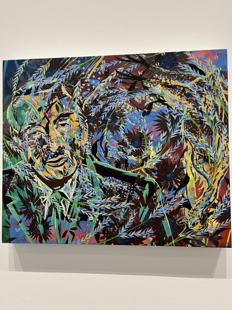 Artist artist Tammy Nguyen.'s depiction of CBS News legendary anchorman Walter Cronkite telling viewers that the US could not win the war in Vietnam