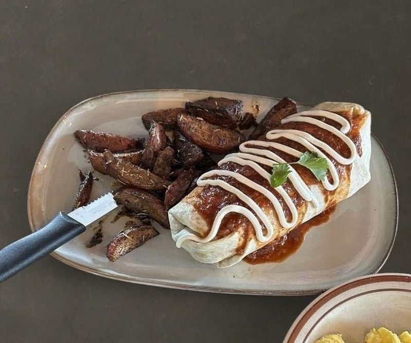 Scrambled Eggs And Chorizo Give The Burrito Its Hearty Base