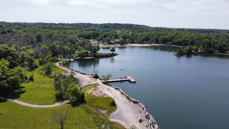 The Park Has A 16-Acre Quarry Lake