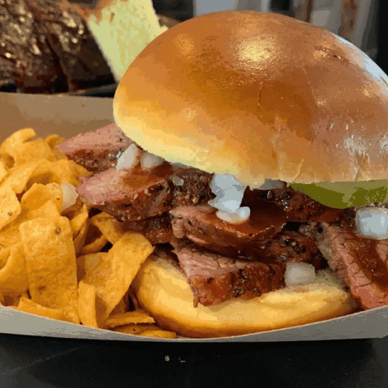 Sandwiches Come With Pickles, Onion, Barbecue Sauce, And Frito Corn Chips
