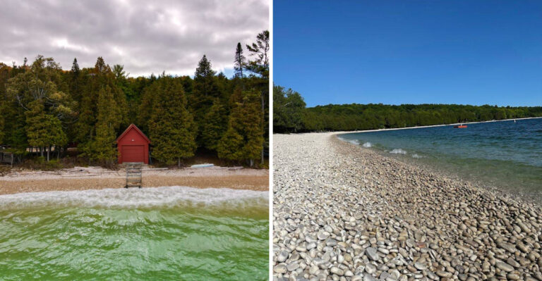 This Rare Wisconsin Beach Has Smooth Limestone Pebbles And Caribbean-Blue Water