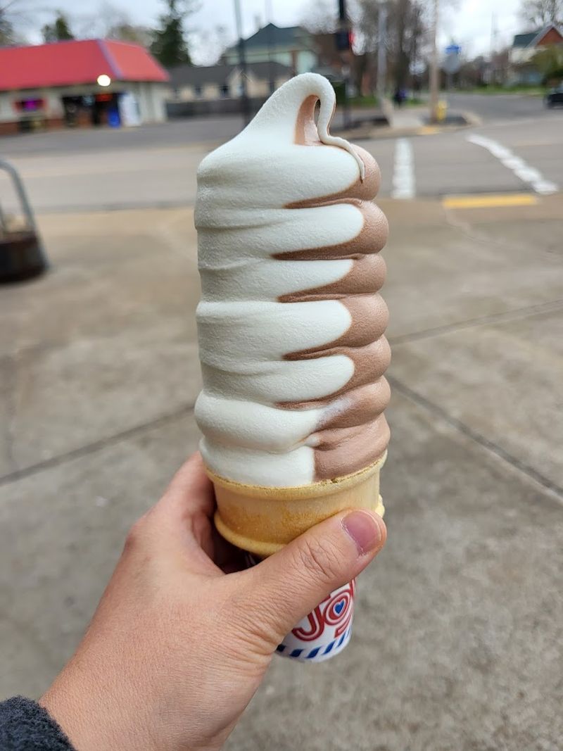 Soft Serve Comes In Classic Chocolate, Vanilla, And Twist
