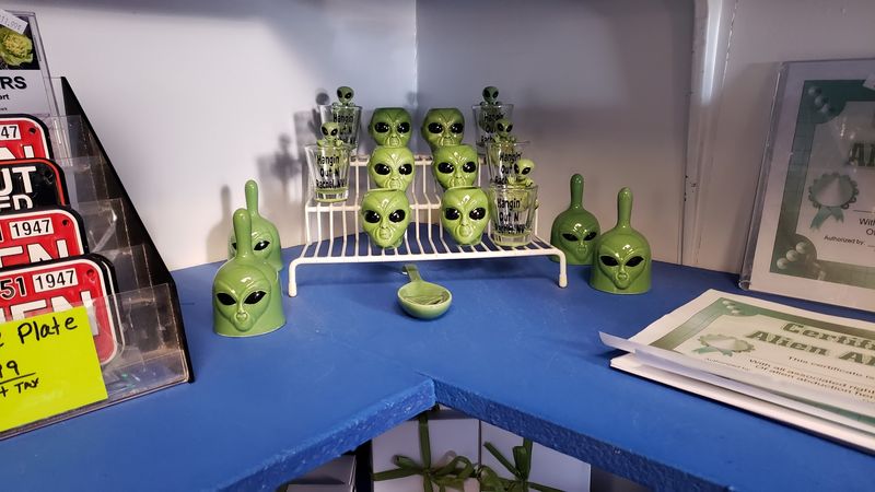The Gift Shop Sells Maps, Souvenirs, And Alien-Themed Finds