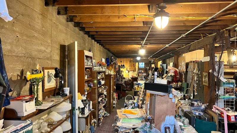 Antiques And Collectibles Fill The Shelves
