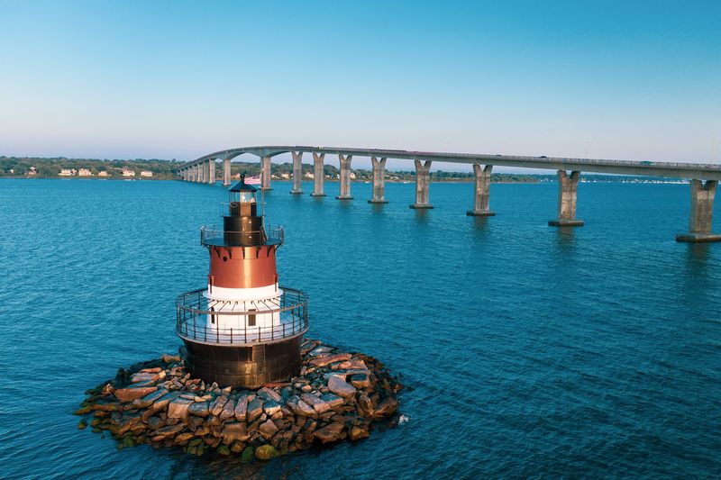 Plum Beach Lighthouse Seen From The Shore