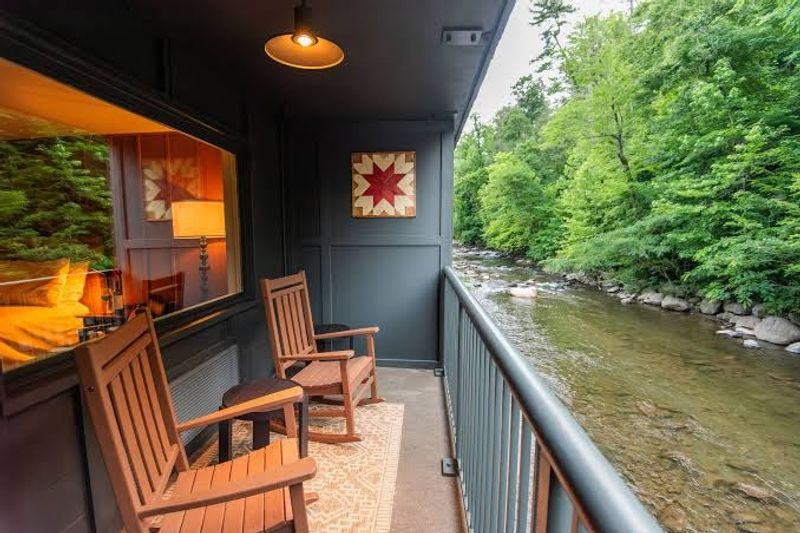 Private Balconies Overlooking The Little Pigeon River