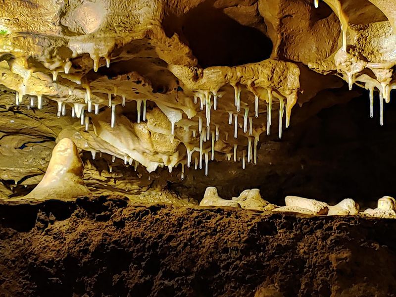 Stalactites And Stalagmites Line The Underground Passages