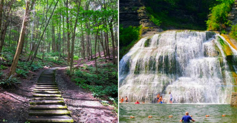 This 4.4 Mile New York Hike Takes You To A 115 Foot Waterfall You Can Swim In