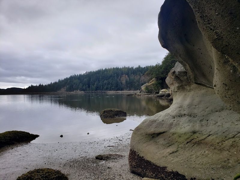 Sandstone Cliffs Meet The Sea