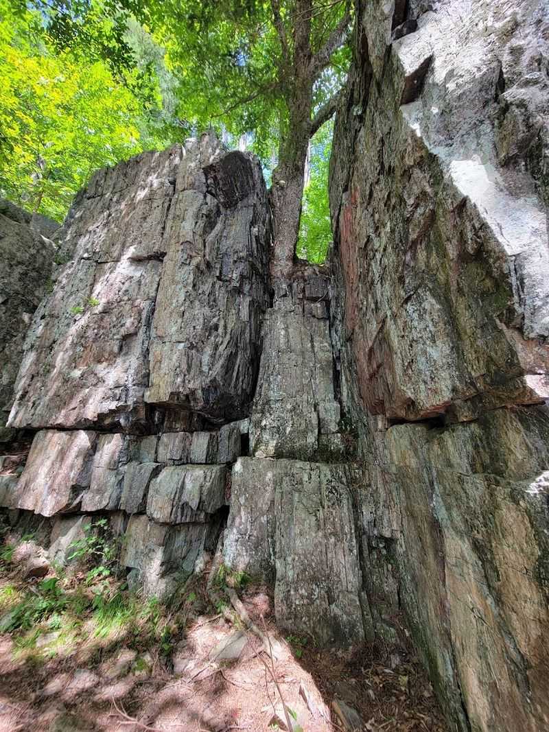 The Rock Formations Are Made From Ancient Rhyolite Schist