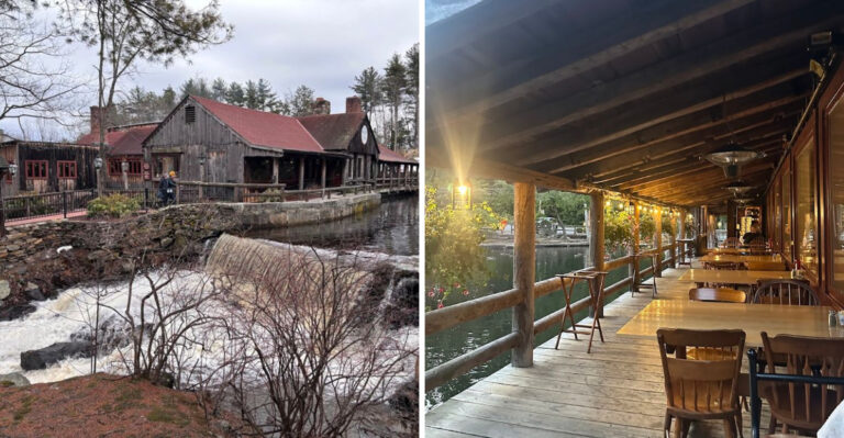 You Can Eat Right Beside A Cascading Waterfall At This Historic Massachusetts Mill Restaurant