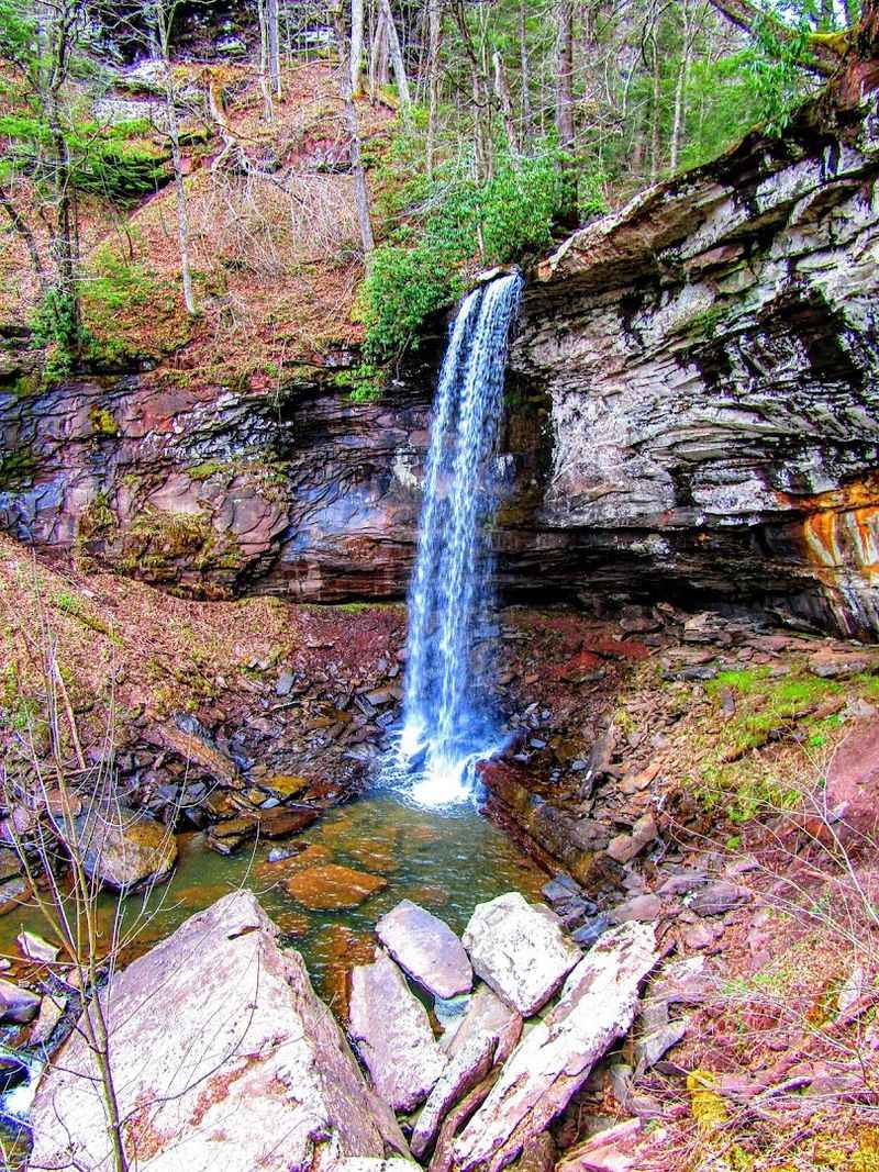 Falls Of Hills Creek, Where Three Waterfalls Drop Through The Forest