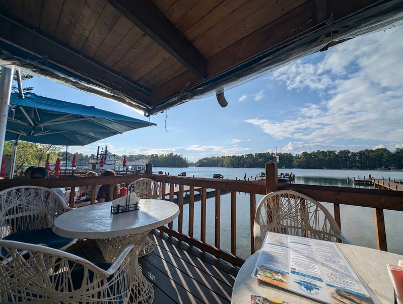 The Boathouse Sits Right Over The Water