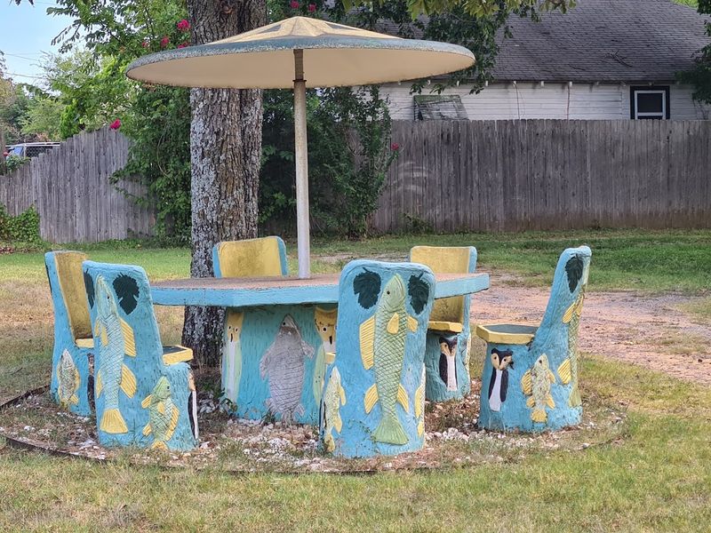 Owl Gates And Sculpted Picnic Tables Turned The Grounds Into A Complete Art Park