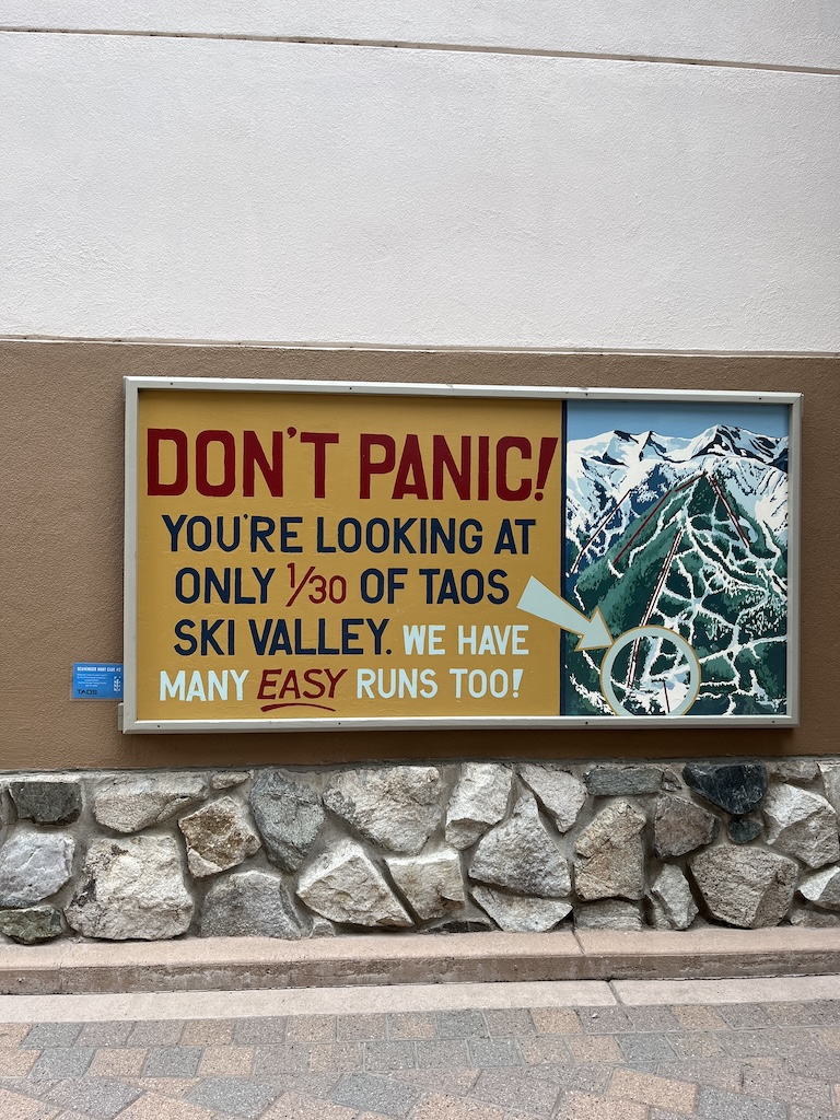 Sign at entrance to Taos Ski Resort (Andy Yemma photo)