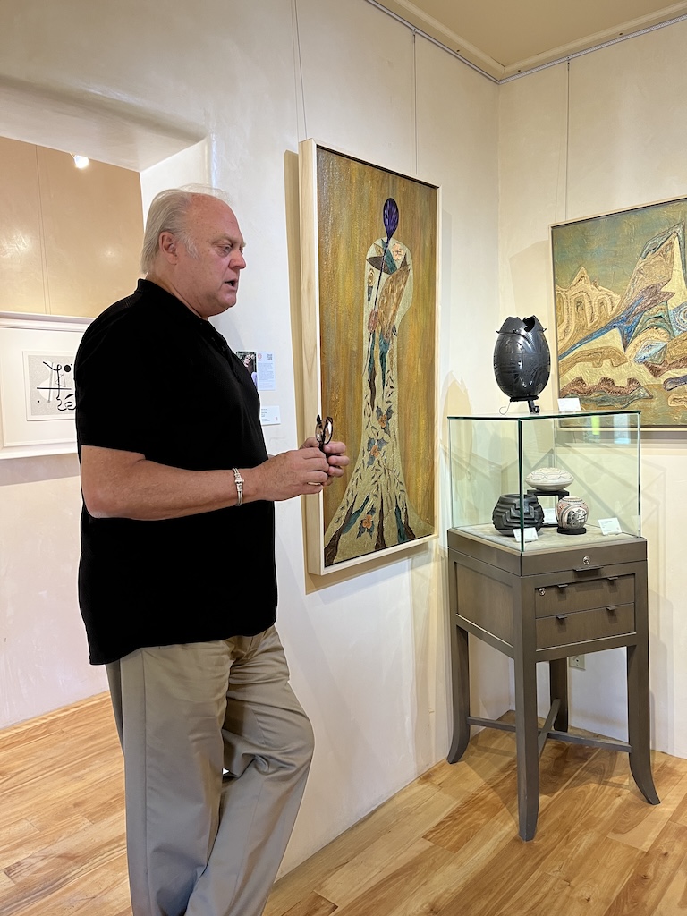 Mike McKoskey, the Four Seasons are concierge, in his Santa Fe gallery (Andy Yemma photo)