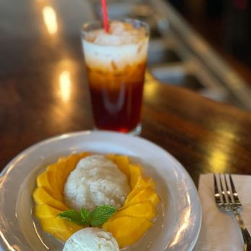 Mango Sticky Rice With Coconut Ice Cream