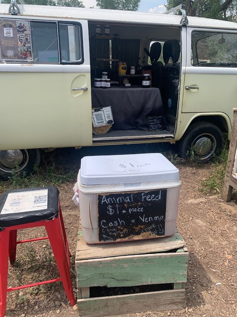 A Yellow Volkswagen Bus Serves As The Farm's Honor System Checkout