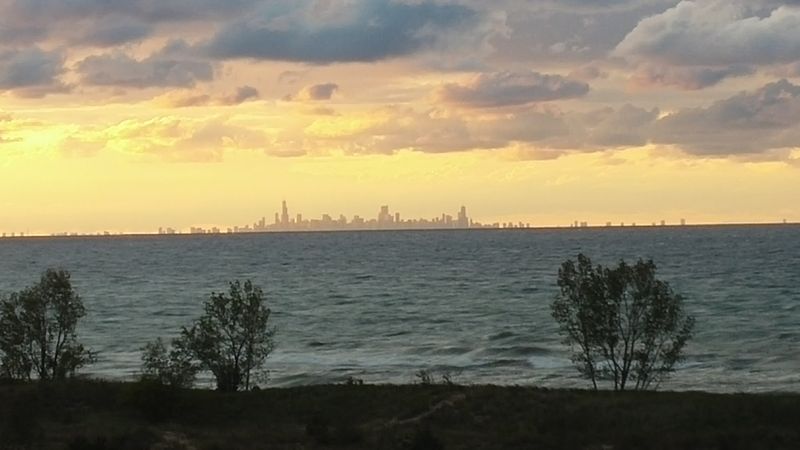 Chicago Appears Across The Water When The Sky Is Clear