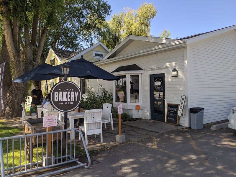 Outdoor Seating With A Mountain Town Backdrop