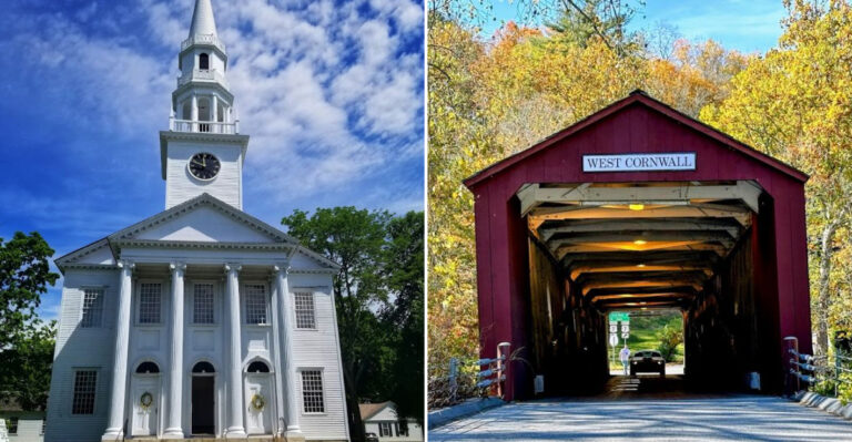 This Connecticut Road Trip Takes You To Three Covered Bridges, Three Clam Shacks, And A Charming Village Green