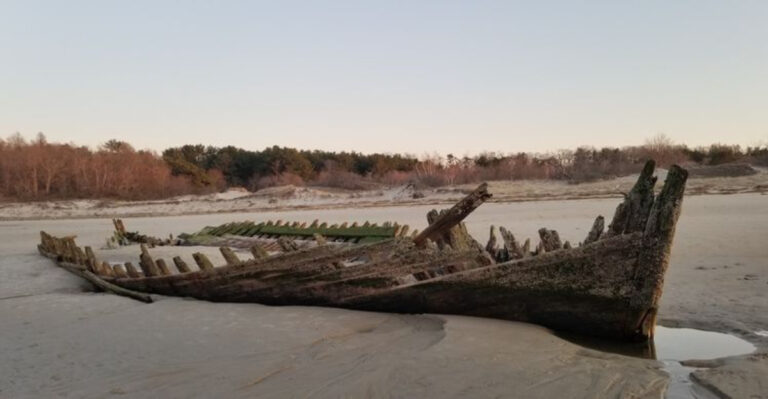 This Massachusetts Beach Hides A Century-Old Shipwreck You Can Sometimes See At Low Tide