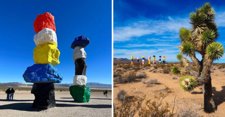 This Nevada Desert Hides Neon-Colored Sculptures Taller Than a Three-Story Building