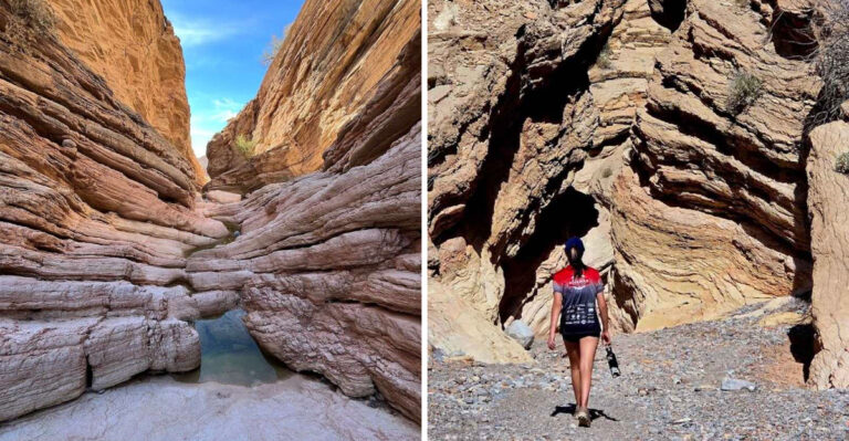 This Nevada Slot Canyon Is Narrow Enough To Touch Both Walls At Once