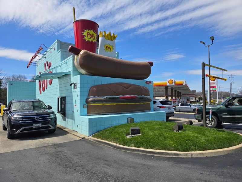 The Iconic Blue Building With Giant Food On Top