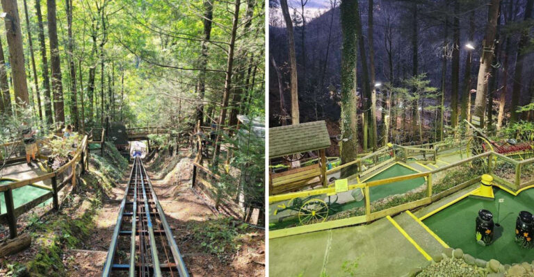 This Tennessee Mini Golf Course Begins With A Ride 300 Feet Above Gatlinburg