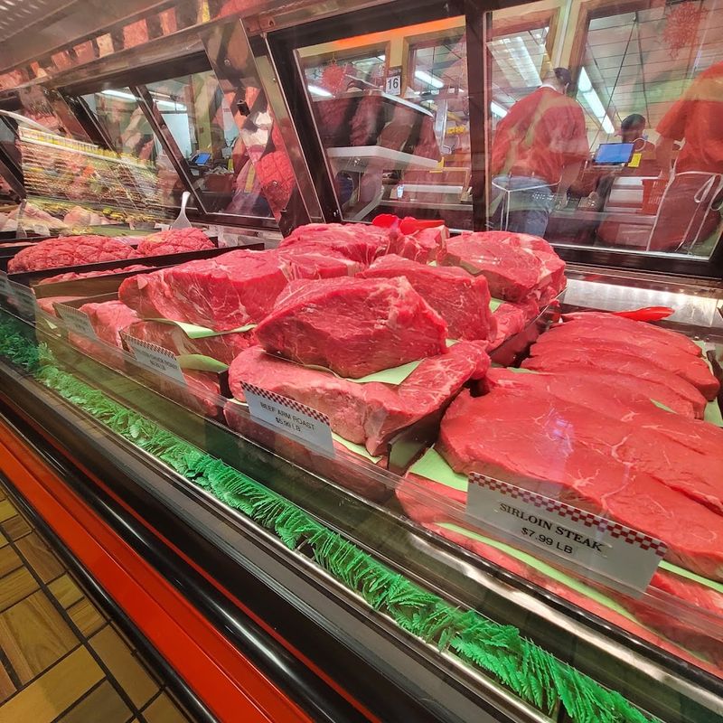 Fresh Beef, Pork, And Poultry Fill The Main Meat Counter