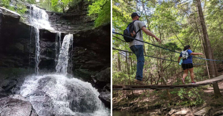 Two Waterfalls And A Swinging Bridge Make This Tennessee Hike Worth Every Step