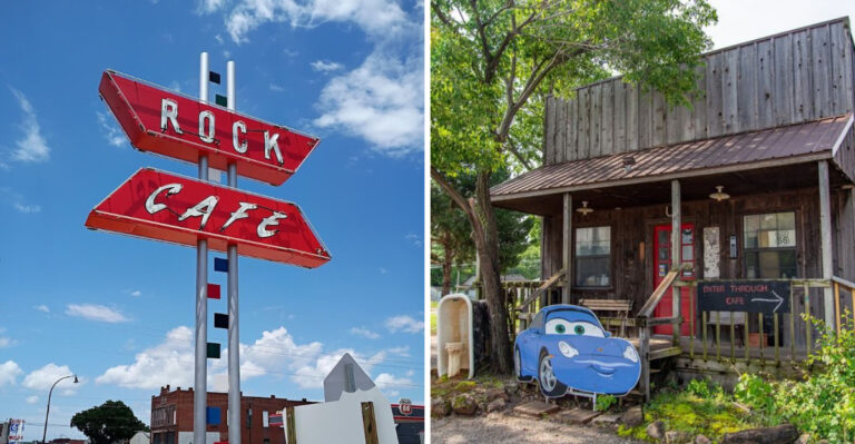 You Will Eat Surrounded By Real Sandstone Walls At This Real-Life Cars Movie Diner In Oklahoma