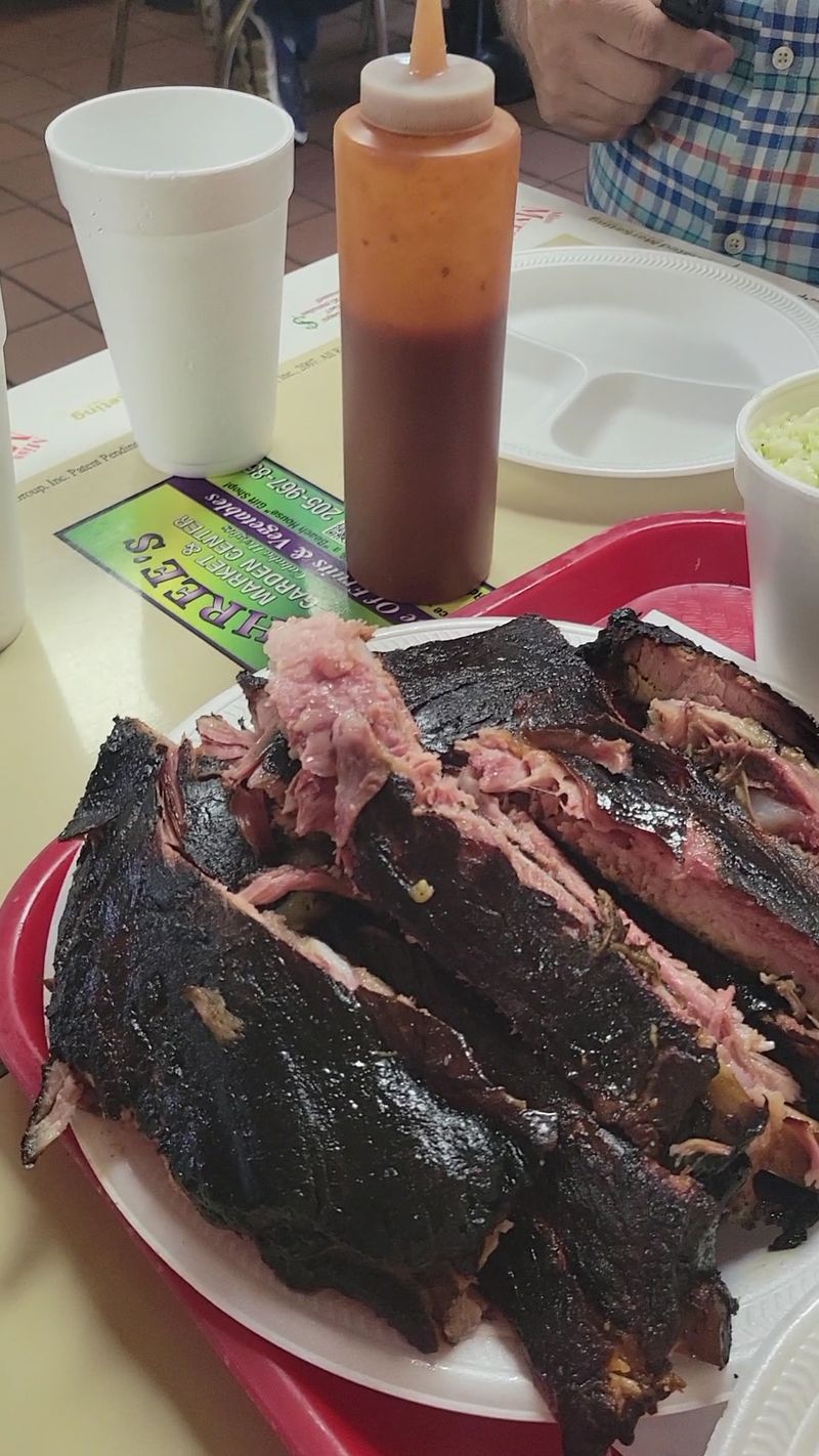 Ribs, Pork, And Sausage From The Indoor Pit