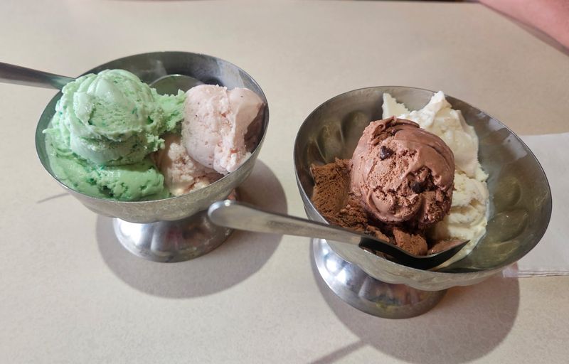 Sundaes Served In Classic Metal Dishes