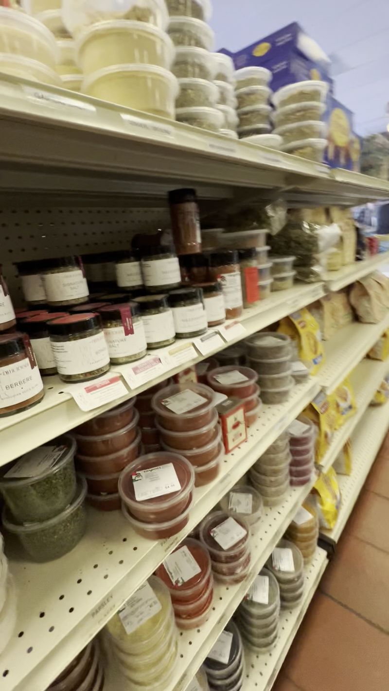 Grocery Shelves Stocked With Imported Italian Staples