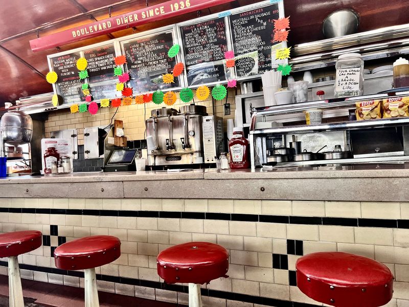 Red Stools And Booths
