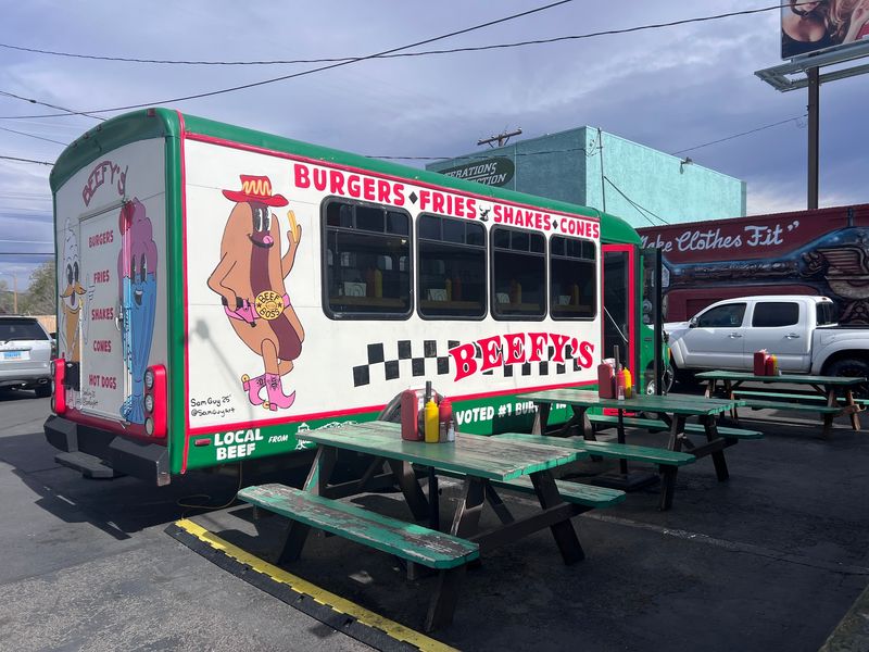 Outdoor Tables And The Famous Bus