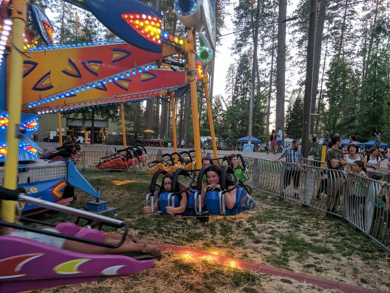 Midway Lights And Spinning Rides